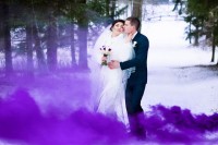 Цветной дым на свадебное торжество: оригинальные варианты фотосессий